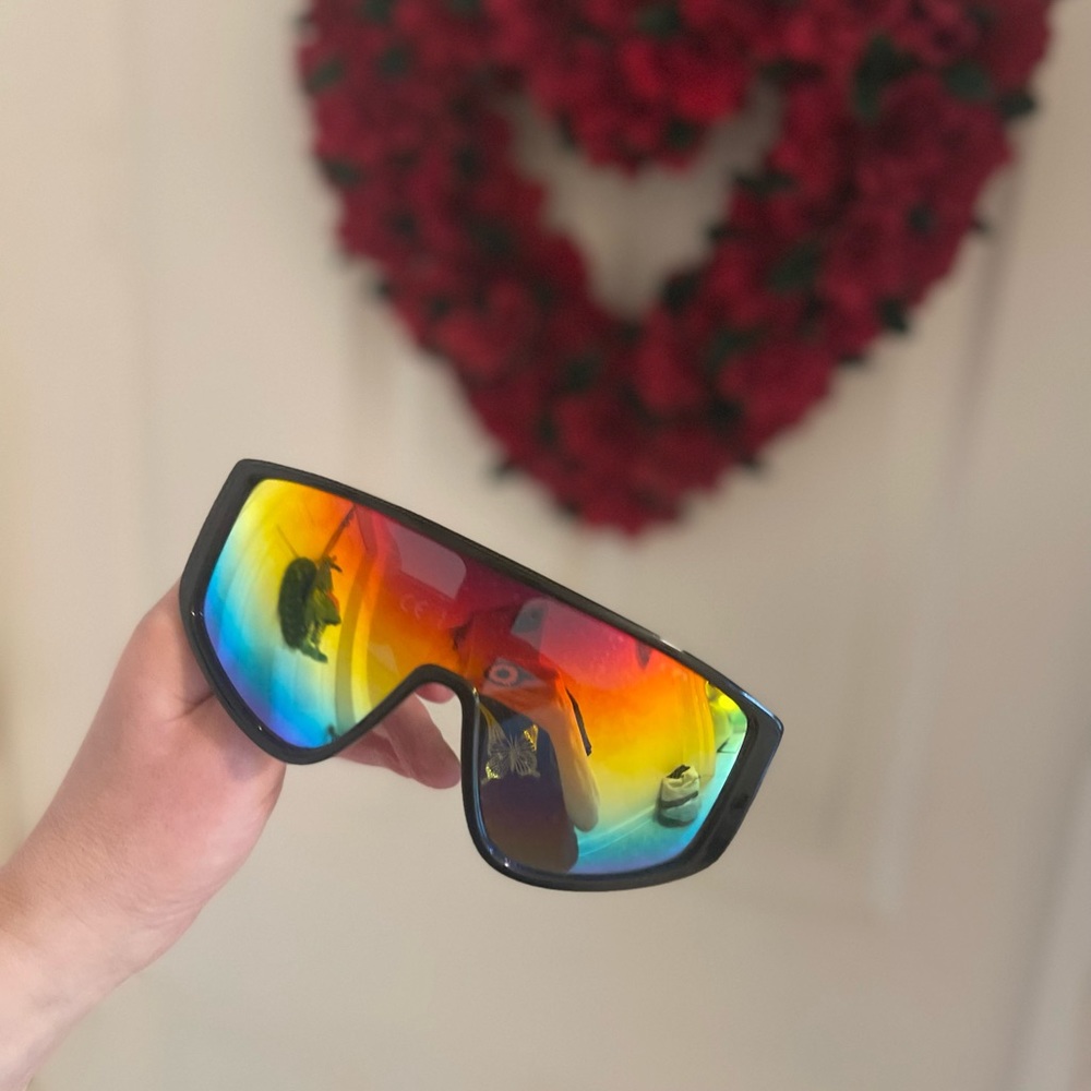 Oversized rainbow sunglasses